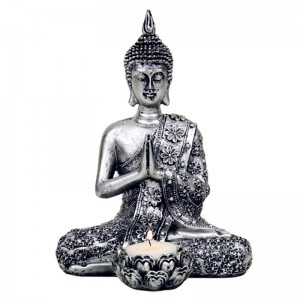 Άγαλμα Βούδα για κεριά ρεσώ (Ασημί)