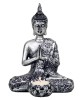 Άγαλμα Βούδα για κεριά ρεσώ (Ασημί) Βουδιστικά - Ινδουιστικά