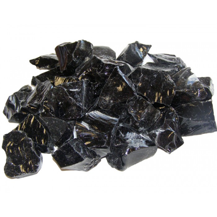 Ημιπολυτιμοι λιθοι - Μαύρος Οψιδιανός ακατέργαστος 2-4cm (Obsidian Black) Ακατέργαστοι λίθοι