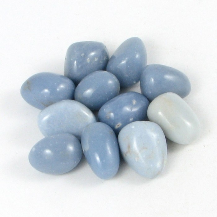 Ημιπολυτιμοι λιθοι - Αγγελίτης - Angelite (Περού) Βότσαλα - Πέτρες (Tumblestones)