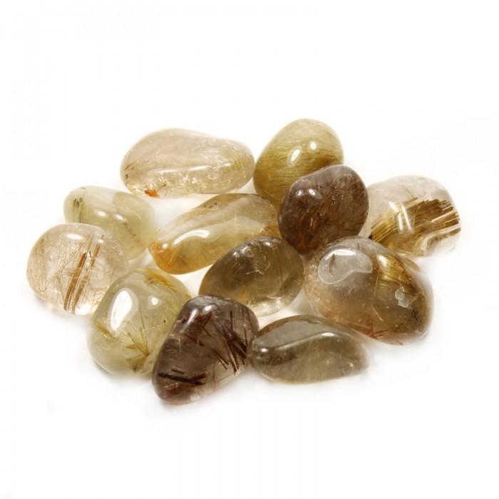 Χαλαζίας με Ρουτίλιο - Quartz Rutilated (Βραζιλία) Βότσαλα - Πέτρες (Tumblestones)