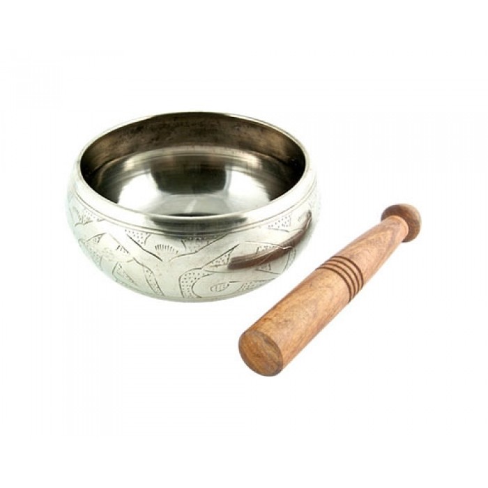 Singing Bowl Ασημί 10cm - SILVER TIBETAN SINGING BOWL Singing Bowls - Tuning Forks