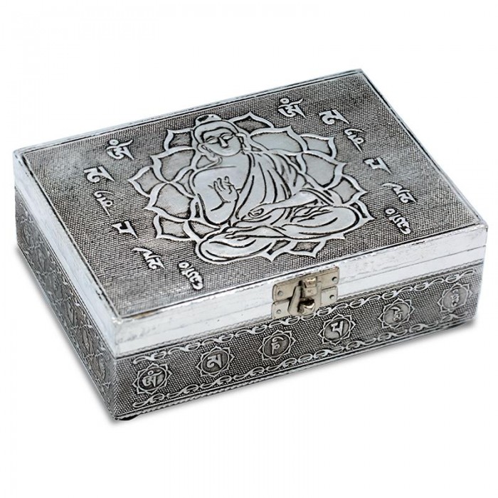 Κουτί Ξύλινο Βούδας (μεταλλική επικάλυψη) Κουτιά φύλαξης ταρώ
