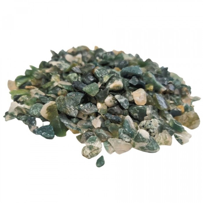 Ημιπολυτιμοι λιθοι - Chip Βρυώδη Αχάτη 100gr (Moss Agate) Βότσαλα - Πέτρες (Tumblestones)