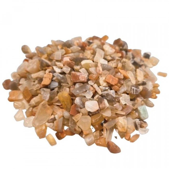 Ημιπολυτιμοι λιθοι - Chip Φεγγαρόπετρα 100gr (Moonstone) Βότσαλα - Πέτρες (Tumblestones)