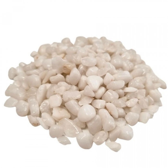 Ημιπολυτιμος Λιθος - Chip Λευκού Χαλαζία 100gr (White Quartz) Βότσαλα - Πέτρες (Tumblestones)