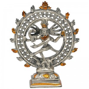 Αγαλματίδιο Σίβα - Shiva Nataraja 15cm (διπλός κύκλος - δίχρωμο)