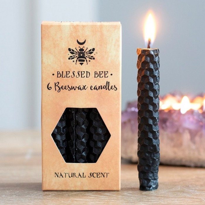 Μελισσοκέρι Σπαρματσέτο Μαύρο Μίνι - Spell Candle (6τεμ) Κεριά Σπαρματσέτα