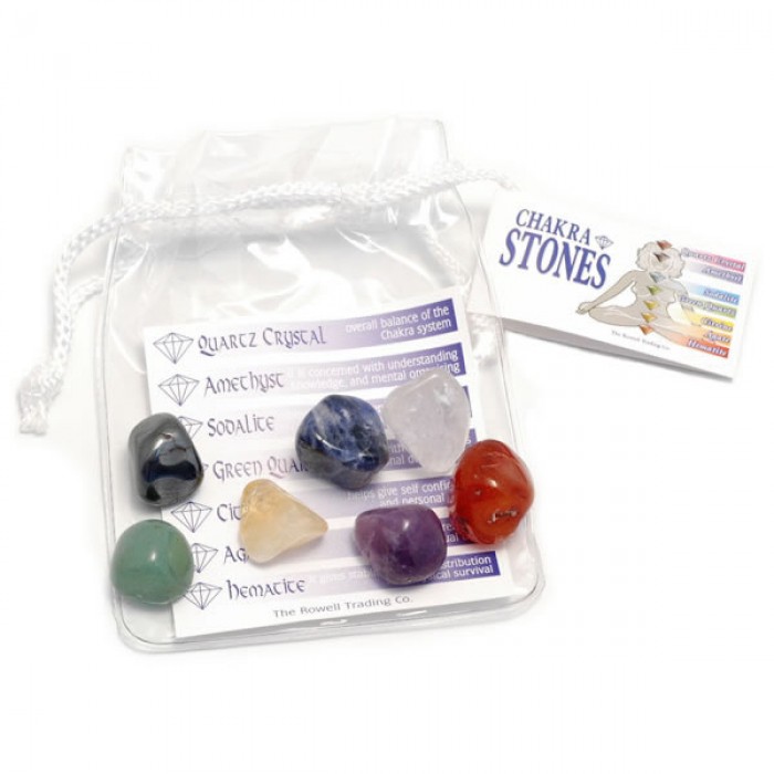 Ημιπολυτιμοι λιθοι - 7 Λίθοι Τσακρα σετ (βότσαλα) Βότσαλα - Πέτρες (Tumblestones)