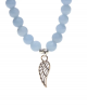 Ημιπολυτιμοι λιθοι - Βραχιόλι Αγγελίτη Αγγελικό Φτερό 6mm (Angelite) Κοσμήματα λίθων - Βραχιόλια