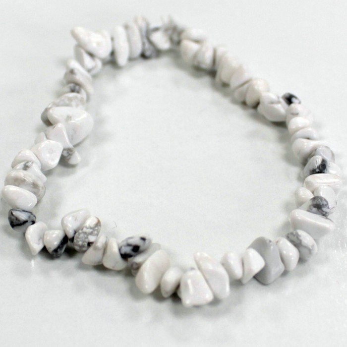 Ημιπολυτιμοι λιθοι - Βραχιόλι από Λευκό Ίασπι - White Jasper Bracelet Κοσμήματα λίθων - Βραχιόλια