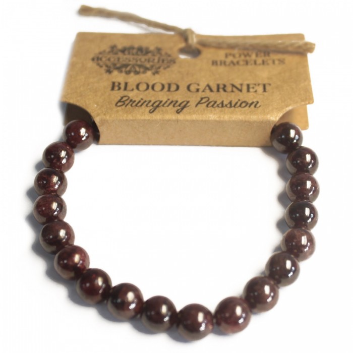 Ημιπολυτιμοι λιθοι - Βραχιόλι από Γρανάτη στρογγυλό - Garnet Bracelet Κοσμήματα λίθων - Βραχιόλια