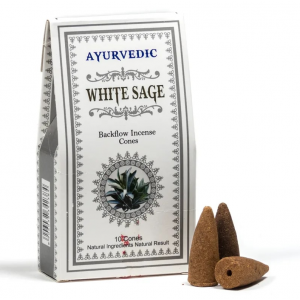 Κώνοι οπίσθιας ροής Backflow Ayurvedic Λευκό Φασκόμηλο - White Sage (10 τεμ)