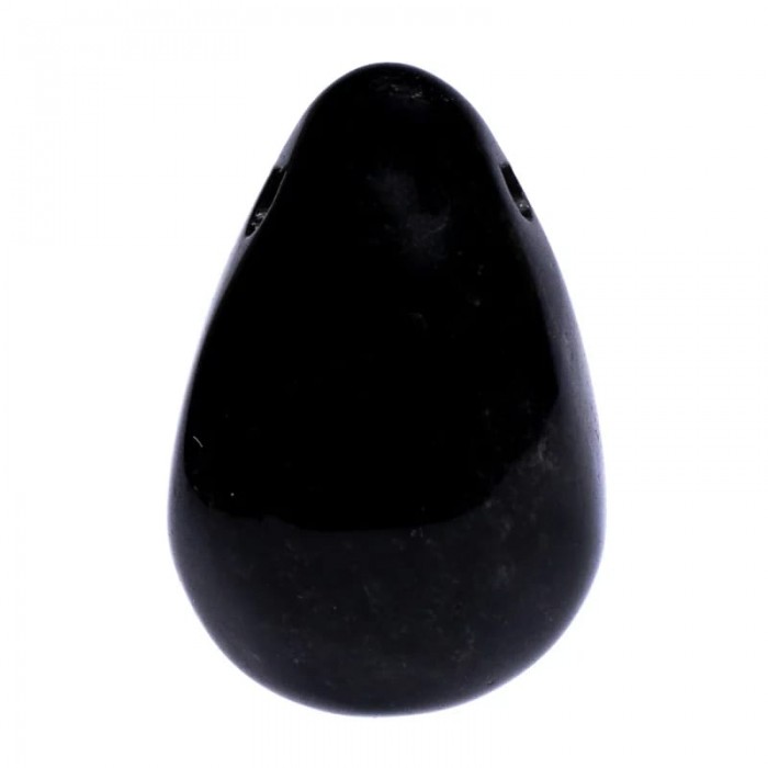 Μαύρος Όνυχας Λίθος Μενταγιόν με τρύπα - Black Onyx Μενταγιόν
