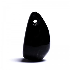 Μαύρος Όνυχας Λίθος Μενταγιόν με τρύπα - Black Onyx