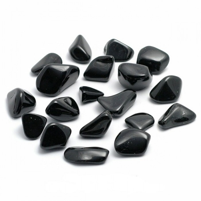 Ημιπολυτιμοι λιθοι - Μαύρη Τουρμαλίνη - Black Tourmaline 1cm Βότσαλα - Πέτρες (Tumblestones)