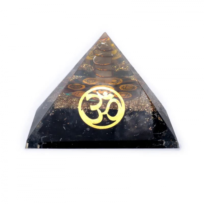 Οργονίτης Πυραμίδα Μαύρη Τουρμαλίνη Chakra 7cm - Tourmaline Οργονίτες - Ενεργειακές Γεννήτριες