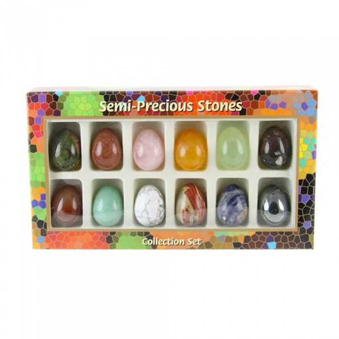 Ημιπολυτιμοι λιθοι - Αυγά Λίθων Σετ 12 τεμάχια Βότσαλα - Πέτρες (Tumblestones)