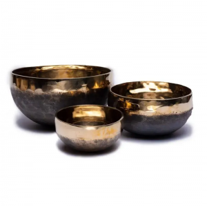 Singing bowl Ishana Μαύρο-Χρυσό black/golden 12cm 425-475 g